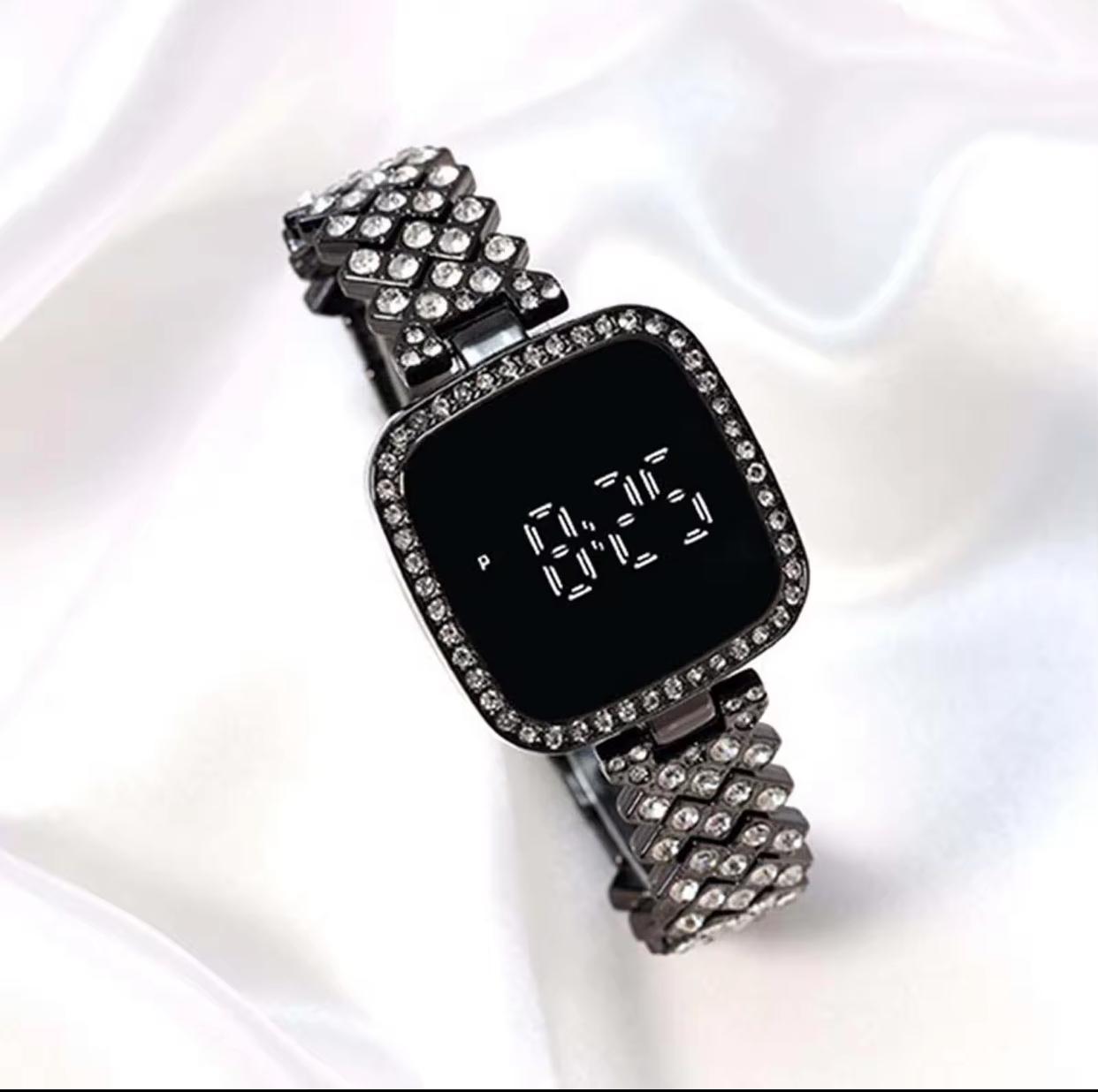 Ladies led ice stone stylish watch
